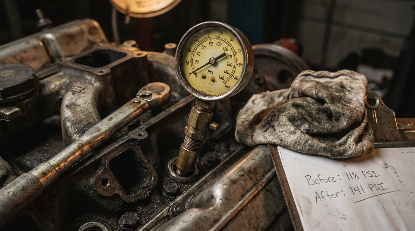Engine compression tester check